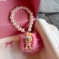 Soft Cute Hairball Bunny Cute Plush Doll Keychain Girl Girlfriend Cartoon Creative Bag Pendant Jewelry rožinė