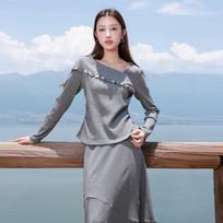 Sancai Plus Size Floral A-line Skirt Set L (165/92B)