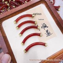 Elegant Agate Jade Half-Tube Bangle: Hand-Woven National Style Semi-Finished Bracelet