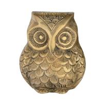 Gryno žalvario pelėdos statulėlė, Vastu statula namams ir biurui, Religinė statulėlė - 9 cm