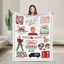 Home Alone Movie Themed Flannel Blanket Super Warm Throw for Bedroom Sofa Bed Cover Christmas and Winter Season 40x50in