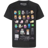 Minecraft T-Shirt Sprites Characters Gamer Gifts Boys Black Short Sleeve Top M įvairiaspalvis