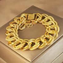 24K Gold Plated 1.5cm Wide Filigree Bracelet for Men & Women - Perfect Luxury Gift for Festivals & Parties Width 1.5cm