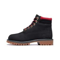 Timberland Junior Premium 6 Inch Waterproof Boot Black Nubuck Red A2FNV001 36