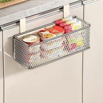 Carbon Steel Kitchen Hanging Basket No-Drill Space Saving Cling Film Storage Rack Wall Mounted Seasoning Organizer Kitchen
