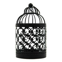 Iron Art Candle Holder Bird Cage Desktop Ornament Craft  Wedding Ornament A-Black