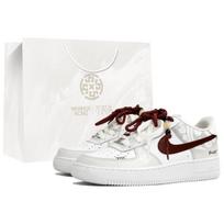 Nike Air Force 1 Myriad Flowers, Leaping Horse, Shopping Bag Leather Cushioning Low top Skateboard Shoes Unisex CW2288-111(Team113-BOX) 44.5