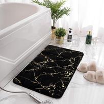 Black Marble Bathroom Rug Bathroom Absorbent Bedroom Door Rug Kitchen Balcony Living Room Entrance Carpet Home Decoration 40x60cm
