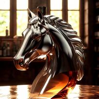 Liquor Storage Whiskeys Decanter Bottle for Parties Humorous Horse Head Themed Alcohols Container For Home Entertaining 125ml white