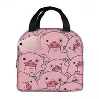 Cute Pet Pig Waddles Cartoon Insulated Lunch Bag for Women Kids Portable Food Boxes Thermal Lunch Box Tote One Size