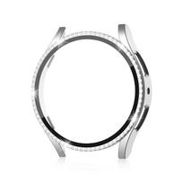 40/44mm Protective Case Cover Bumber Diamond Bumper PC+Tempered Accessories for Samsung Galaxy Watch 6 40mm 44mm 40mm sidabras