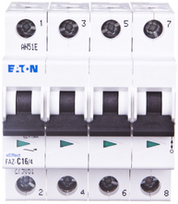 Eaton 279061 Grandinės pertraukiklis 4P C 16A 15kA AC FAZ C16/4 279061