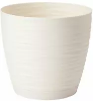 FORM PLASTIC Gėlių vazonas SAHARA su padėklu 23 cm, kreminės spalvos