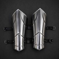 Steel Balthasar Greaves  Handmade Knight Shin Guards  Medieval LARP Leg Armour
