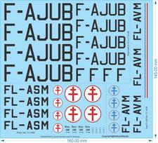 Aircraft Numbers and Fin Markings - 1/72 - Water Decal - Waterslide, 1/72