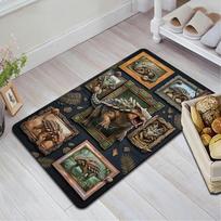 Prehistoric Dinosaur Gallery Pattern Rug Floor Mat for Living Room or Bedroom Soft and Comfortable Carpet a Gift for Birthday and Holiday. 40x60cm( 15x23in )