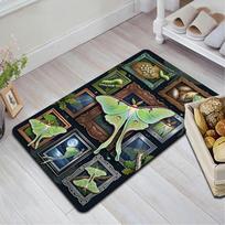 Luna Moth Lifecycle Pattern Rug Floor Mat for Living Room or Bedroom Soft and Comfortable Carpet a Gift for Birthday and Holiday. 40x60cm( 15x23in )
