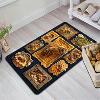 Bee Art Frames Honeycomb Pattern Rug Floor Mat for Living Room or Bedroom Soft and Comfortable Carpet a Gift for Birthday and Holiday. 40x60cm( 15x23in )