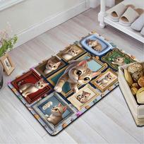 Cat Portrait Gallery Pattern Rug Floor Mat for Living Room or Bedroom Soft and Comfortable Carpet a Gift for Birthday and Holiday. 40x60cm( 15x23in )