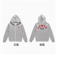PLAY love hooded sweater fleece thickened cardigan zipper baoling jacket trendy brand Kawaku male and female couples m (recommended 40-55kg) - lightweight