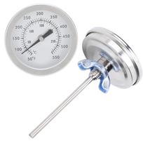 50-550℉ Stainless Steel Barbecue Grill Pointer Bimetallic Thermometer 5/16UNC BBQ Tools Stainless steel + glass