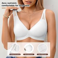 Women Seamless Soft Support Push Up Anti Sagging Side Fat Reduction Bra S