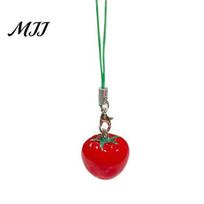 Lightweight Lanyard Pendant Decorative with 1:1 Realistic Red Tomato Fruit Shaped Shape Keychain Bag Charm Mobile Phone Hanging Ornament