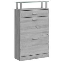 Shoe Cabinet Grey Sonoma 63x24x104 cm Engineered Wood