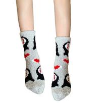 Fashionable Women's Coral Fleece Socks with Pumpkin Ghostly Pattern for Halloween Parties and Casual Wear Slipper Socks
