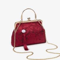 Red bag light luxury versatile mother wedding bag practical messenger handbag mother-in-law wedding bag