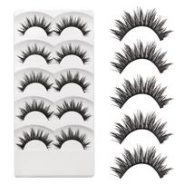 5 Pairs Makeup Cross Natural Soft False  Eyelashes Eye Lashes Extension Black Handmade