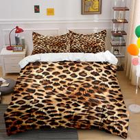 Leopard Print Bedding Set 3-Piece Stylish Bedding set (1 duvet cover, 2 pillowcases, duvet not included) 135x200cm