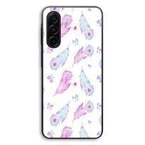 Coque Pour Samsung Galaxy A56 Plumes et coeurs rose et bleu Maniacase