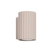 Modern taupe wall sconce, corrugated tube, 10 cm, top and bottom, 1xGU10 10W KARBON, Sollux Lighting