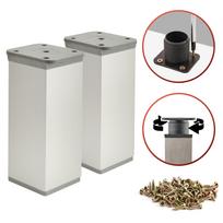 2 x Basic furniture legs | Cross-section 40x40 mm | H - 60 mm | Color: Alu + Screws included