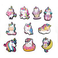 10-Piece Cartoon Unicorn Clog Shoe Charms Set - Cute DIY Garden Shoe Accessories