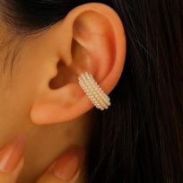 Copper C Shape Ear Cuff Golded No Piercing Earrings Trend Ear Buckle  Daily White-1.9cm