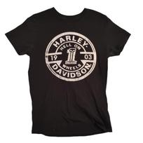 Harley-Davidson Shirt Mens Medium Black Hell On Wheels 1903 Graphic Tee Slim Fit Unisex T-Shirt S