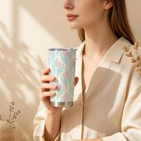 591ml Car Tumbler Fresh Tulip Element Straw Cup Tumbler With Lid Portable Tumbler Gift Cup 20oz Car Straw Cup 591ml Car Tumbler