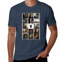 Johannes Vermeer Popular Works Collage TShirt Sports Basic Short Sleeve TShirt S