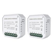 Tuya Zigbee DIY One Way Smart Switch Small Body APP nuotolinio valdymo pultas Zigbee jungiklio laikmačio lemputė 2PCS white