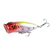 1vnt žūklės masalai Topwater Popper jaukas 6,5 cm 12g kietas masalas Dirbtiniai vobleri plastikiniai žvejybos reikmenys su 6 # kabliukais A