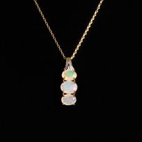 925 Sidabras Paprastas dizainas Spalio mėnesio Birthstone Natural Opal Gems kaklo papuošalai kaklo papuošalai moterų gimtadienių ir vakarėlių dovanoms M geltona