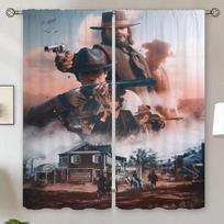 Red Dead Redemption Bedroom Blackout Curtains for Living Room Chiffon Curtain Tiebacks Home and Decoration Partition Shades the W50xH70cmx2pcs-CL