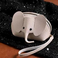 PU Leather Elephant Money Bag Women Coin Purse With Key Ring Multifunctional Zipper Storage Bags Key Case