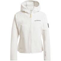 Adidas X National Geographic Bendradarbiavimo Softshell Striukė su Logotipu Lauko Vėjui Atspari Kvėpuojanti Vandeniui Atstumianti Ilgomis Rankovėmis Moteriška Striukė IX5629 XS white