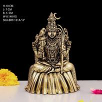 Handcrafted Tripura Sundari Lalita Devi Raja Rajeshwari Murti, Brass, Gold