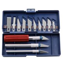 13pcs Carving Knife Kit Engraving Cutter Non-slip Hand Tools Diy Art Hobby Repair Set (maximum Blade