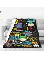 Southes Animacinių Filmų Parkų Citatos Flanelinis Antklodė RPG Žaidimas Vintažiniai Mesti Antklodės Sofos Lovatiesės Svetainė 125100cm Antklodė Lengvas 75X95CM pilka spalva