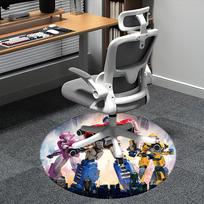 Transformeriai, Optimus Prime Kėdės kilimėlis Apvalus kilimas Biuro kilimas, Skalbiamas mašinoje, Neslystantis, Tinka svetainėms, Miegamiesiems 80cm